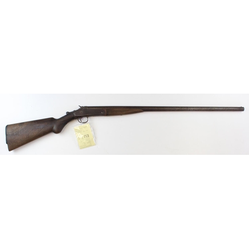 1494 - Harrington & Richards single barrel shotgun, 12 Bore. Barrel length 30