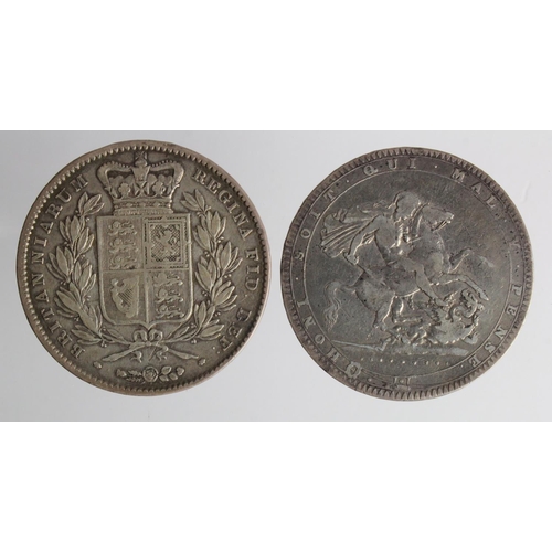 152 - Crowns (2): 1820/19 LX nF, and 1845 cinquefoils GF