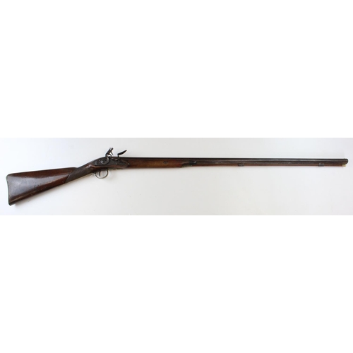 1546 - Single barrelled flintlock sporting shotgun, plain lock with swan neck cock, circa 1820. Brass T/Gua... 