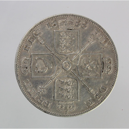 155 - Double-Florin 1888 inverted 1 for second I in VICTORIA, VF