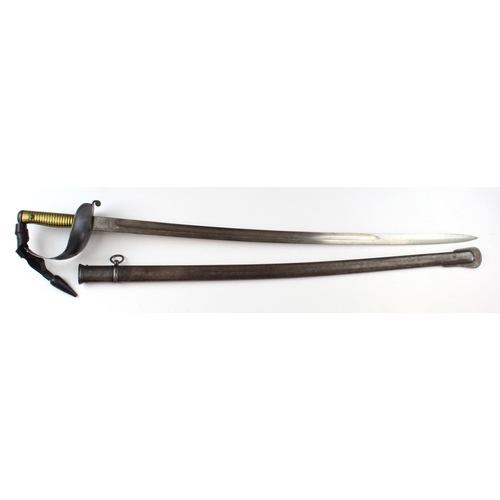 1557 - Sword Brazilian late 19th century Cavalry Troopers in its steel scabbard.