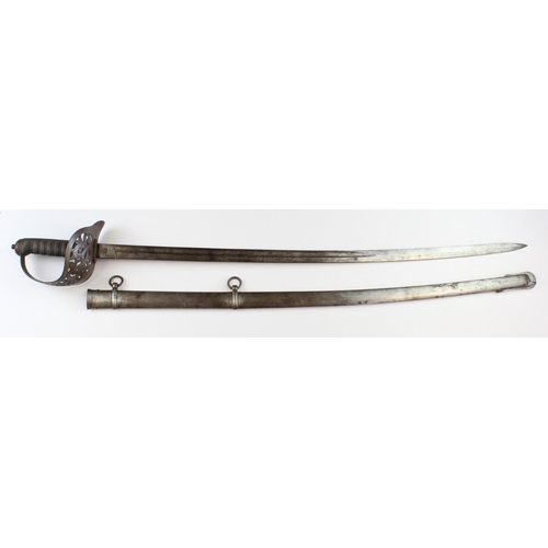 1564 - Sword scarce 1895 pattern Infantry Officer to the 1st Rifles with VR cypher to blade and hilt in its... 