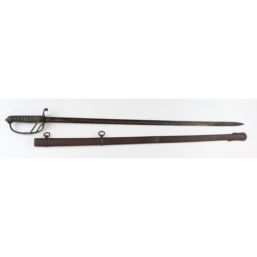 1566 - Sword Victorian 1854 pattern Artillery Officers in its steel scabbard.