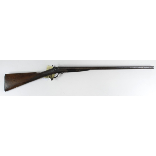 1574 - Victorian double barrelled 12 bore Shotgun, under leaver. Back action locks with acanthus engraving,... 