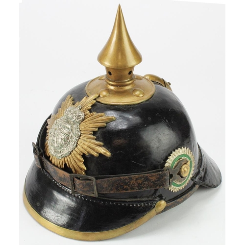 1587 - German / Prussian Model 1895 Sachsen (Saxon) Infantry Mannschaften (enlisted man) Pickelhaube. The b... 