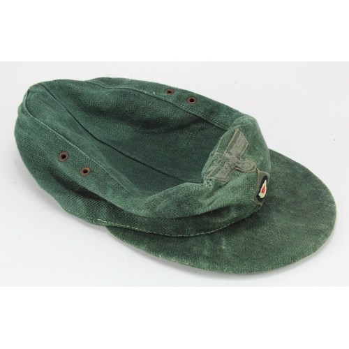 1621 - German Army M43 cap, herringbone material, army eagle and cocade