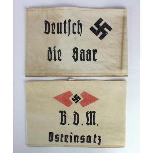 1622 - German B.D.M armband and 1x for Saar region