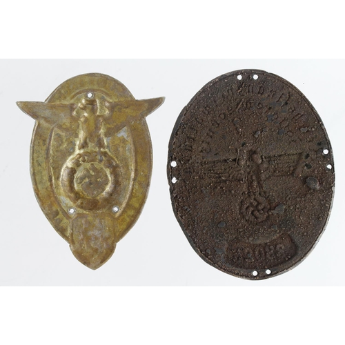 1626 - German car or door plaques 2x