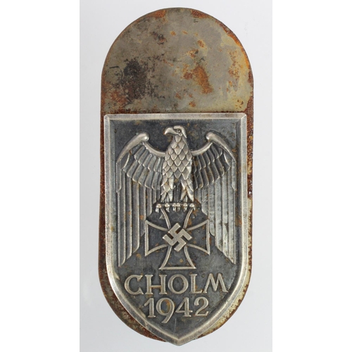 1629 - German Cholmschild (Cholm Shield) awarded to those who fought in the Cholm Pocket on the Eastern Fro... 