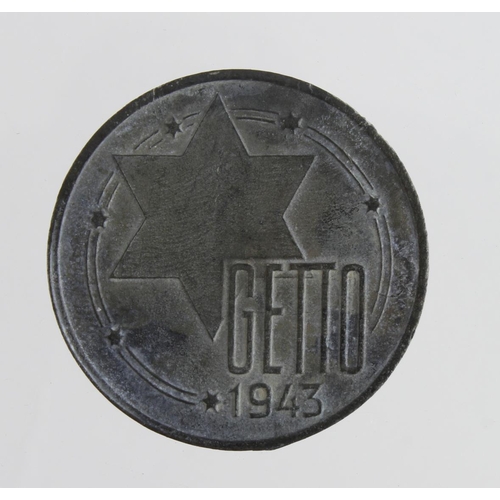 1631 - German Concentration camp interest a 1943 Getto 20 Mark coin