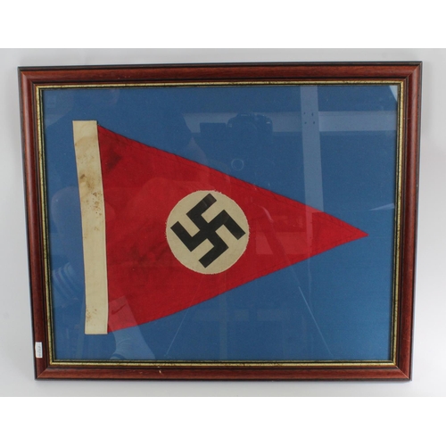 1640 - German framed NSDAP party pennant.