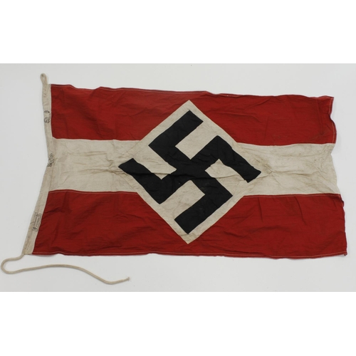 1651 - German Hitler youth flag dated 1938 with various stencilling to the lanyard size approx. 3x2 feet.