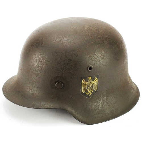 1659 - German Kriegsmarine Coastal Artillery M42 Helmet & Liner. Marked ET.68 for Eisenhüttenwerk Thale at ... 