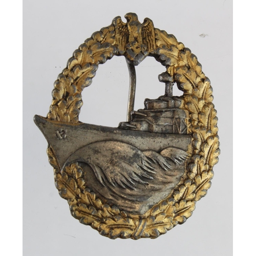 1661 - German Kriegsmarine destroyer war badge.