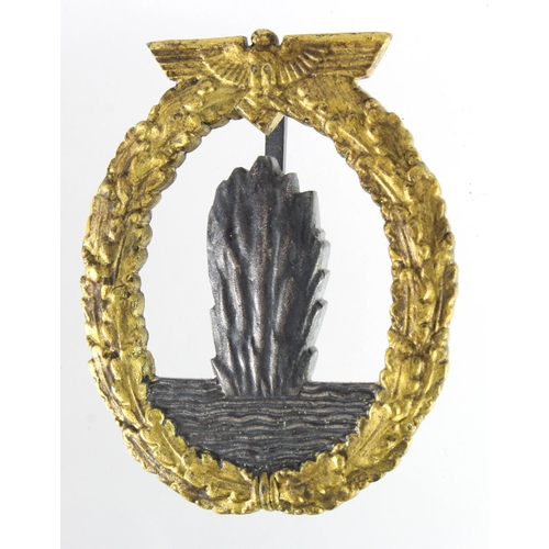 1664 - German Kriegsmarine Mine Sweeper Badge - Late War Type.