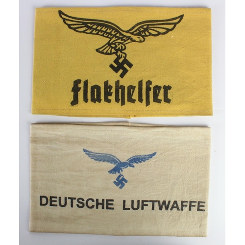 1670 - German Luftwaffe armbands 2x one for Flakhelfer