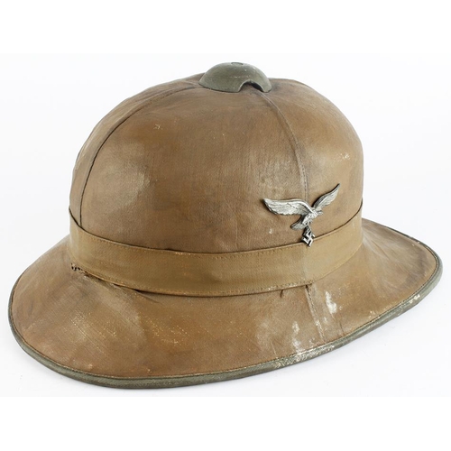 1673 - German Luftwaffe DAK Afrika Pith Helmet, water proof covering, size 56, service wear