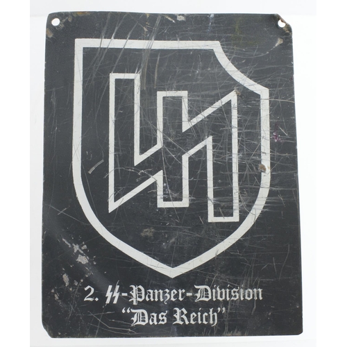 1708 - German Nazi Das reich 2nd SS panzer Division metal plate.