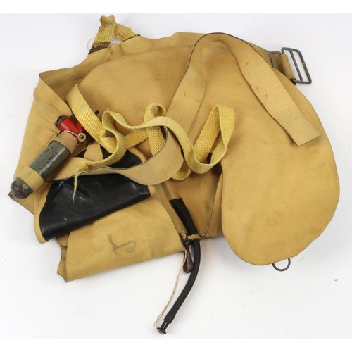 1727 - German Nazi WW2 possible Kreigsmarine lifevest or schwimmveste complete with inflation bottle in exc... 