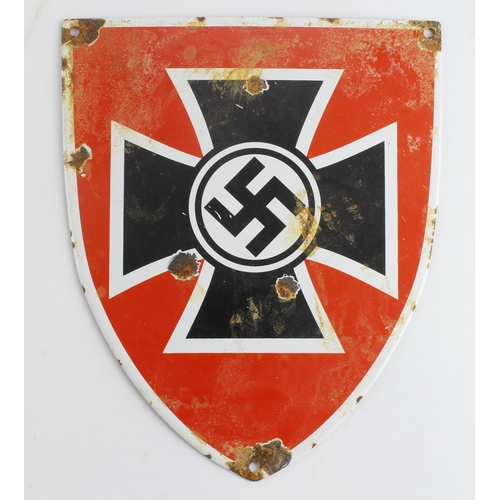 1734 - German Nazi metal & enamel sign veterans.