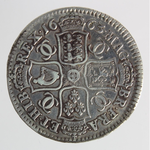 174 - Halfcrown 1663 XV, S.3361, cleaned (ex-mount?) Fair/Fine.