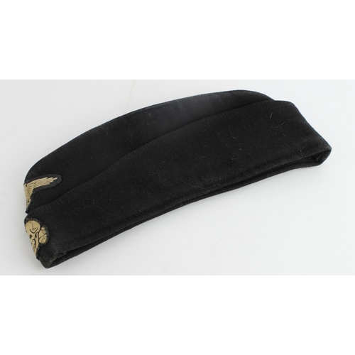 1753 - German Nazi Waffen SS black Panzer forage cap with insignia