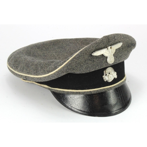 1755 - German Nazi Waffen SS peaked cap, crusher style