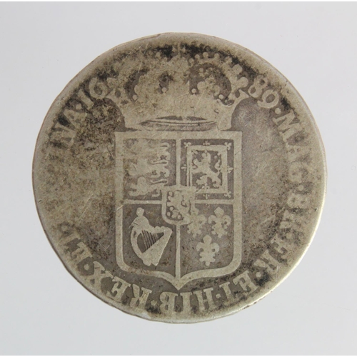 176 - Halfcrown 1689 first reverse, second L over M in GVLIELMVS, S.3434, Fair.