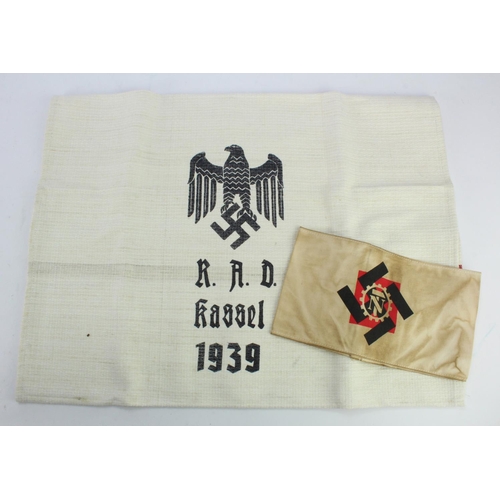 1781 - German RAD Towell (Kassel 1939) and Armband