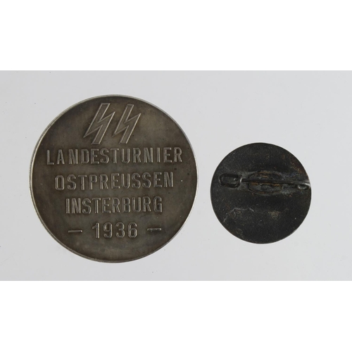 1802 - German SS Lapel badge and Julfest 1936 SS Coin