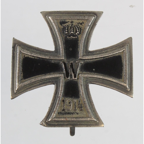 1834 - German WW1 Iron Cross 1st class private purchase solid construction example.