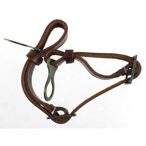 1838 - German WW1 leather helmet chin strap a good copy.