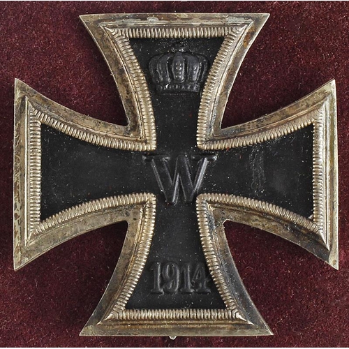 1851 - Imperial German Iron Cross 1st class pin back, in fitted case, 3x piece with magnetic core