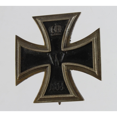 1856 - WW1 German Iron Cross 1st class pin back, 3x piece, magnetic core, maker marked on pin, likely L/10