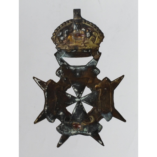 1882 - Badge - Royal Malta Militia large brass cap badge (looks original) shows wear and is dirty. Has 2 lo... 