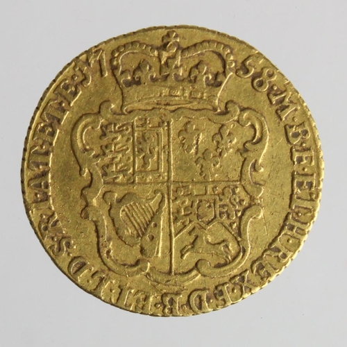 19 - Half Guinea 1758 scuffed (dug up) F-GF