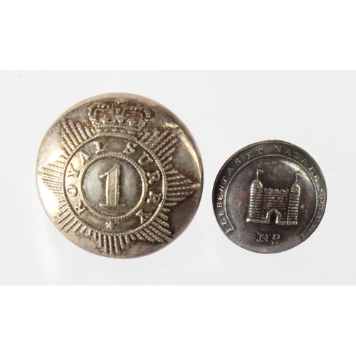 1966 - Buttons from an old collection 1st Royal Surrey Volunteers and North Devon Hussars