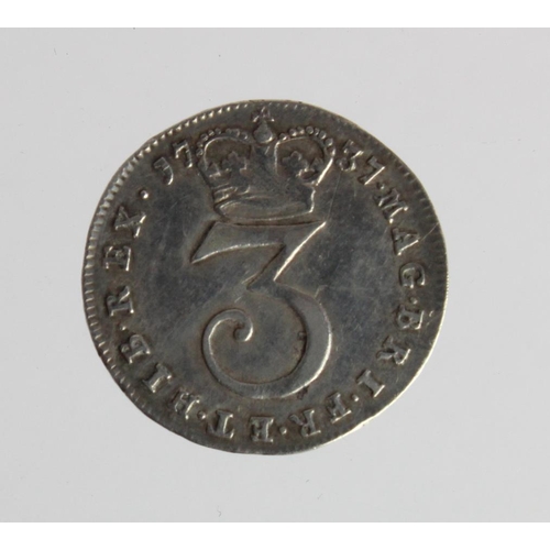 202 - Maundy Threepence 1737 VF