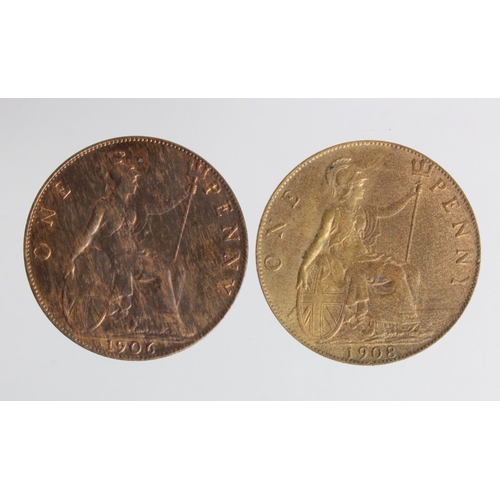 208 - Pennies (2): 1906 and 1908, EF with lustre.