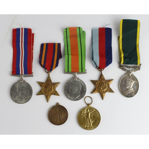 2120 - Mixed medals - WW1 Victory Medal 46010 Pte F W Moore Worc R, 1939-45 Star, Burma Star, Defence & War... 