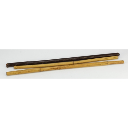 2138 - Officers Swagger Sticks - Leather-Covered and Malacca. (3)