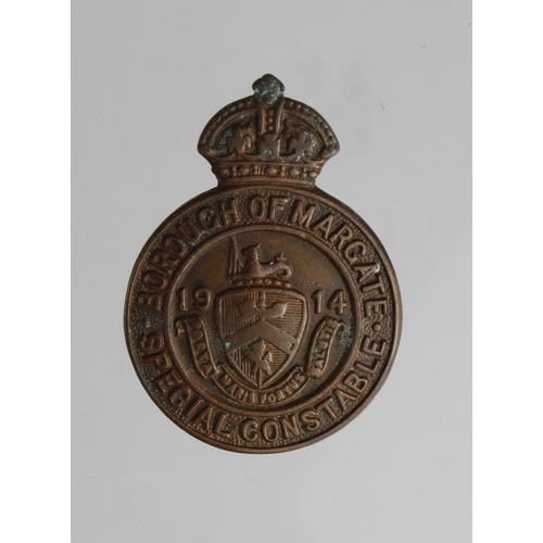 2149 - Police - Borough of Margate WW1, 1914 Bronze Special Constable, has a crescent lapel fitting - no ma... 