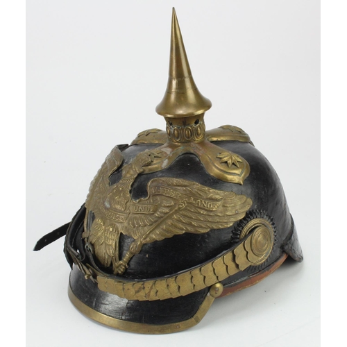 2168 - Prussian Officers Dragoon Pickelhaube, Model 1860. With cruciform top and removable spike (inner lea... 