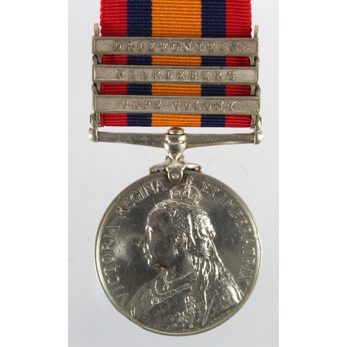 2170 - QSA with bars CC/Paar/Drie, engraved to (23842 Sapr G J Loosley RE). Served with 9th Coy. Born St Ge... 