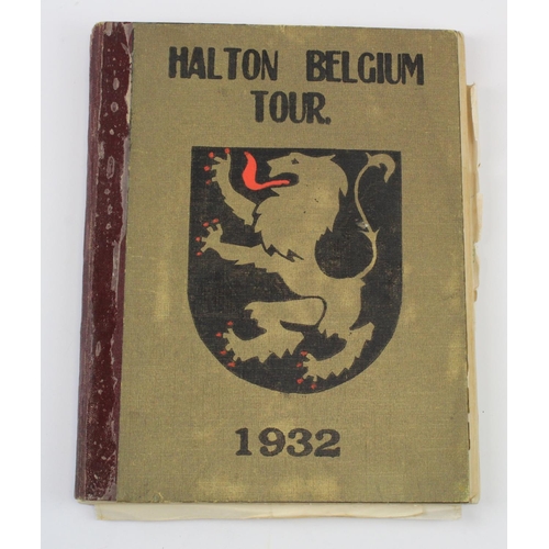 2177 - RAF Halton tour of Belgium 1932. Interesting scrap album with various documents, photos, sketches et... 