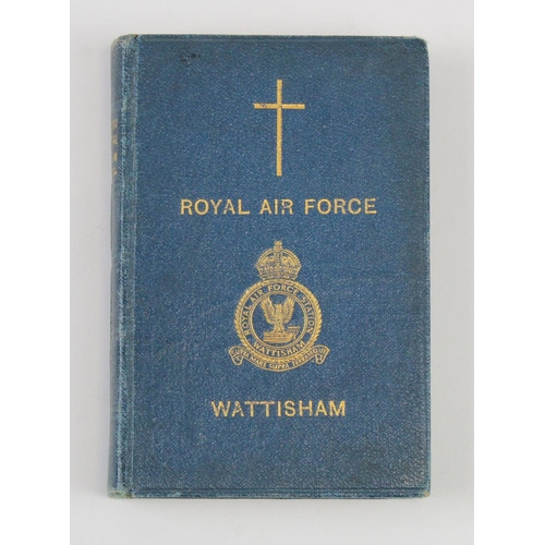 2185 - RAF scarce Wattisham Royal Air Force Bible with Kings crown badge to the front.