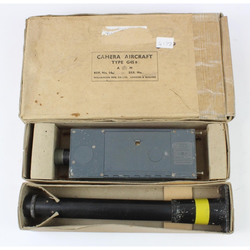 2198 - RAF WW2 type G45 AM marked, gun camera with extension lens as used in spitfire aircraft etc.