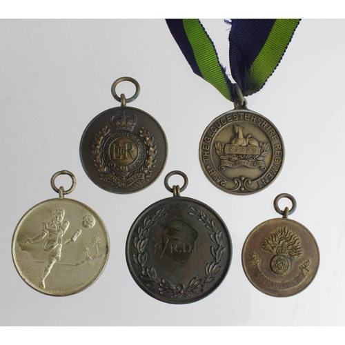 2203 - Regimental Sports / Training medals, 3rd R Fus Football Lieut. H C P Luker, 2/ R.D.F Hockey 1921-22 ... 