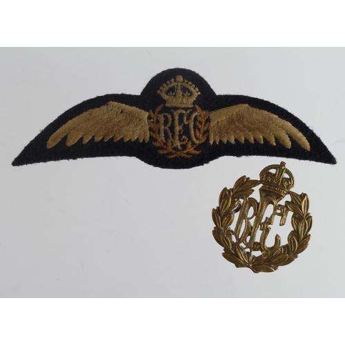 2205 - RFC cloth wings with an RFC Cap Badge. (2)