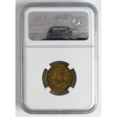 393 - South Africa gold Pond 1894 slabbed NGC AU50.